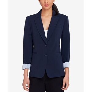 ✨Tahari ASL Women s Blue Notched Two-Button Sz 6 Blazer✨
